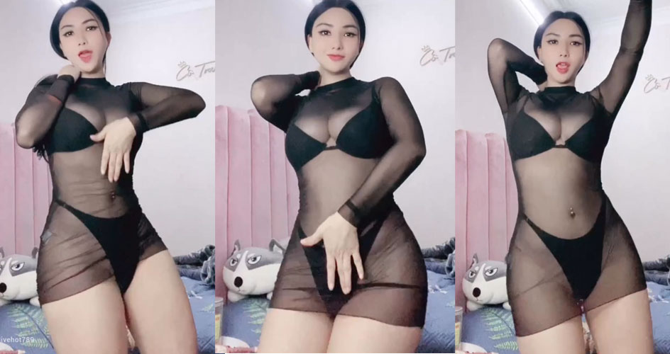 Full clip cô giáo Trang siêu vòng 3 váy ren đen xuyên thấu sexy nhảy dance uốn éo khiêu gợi