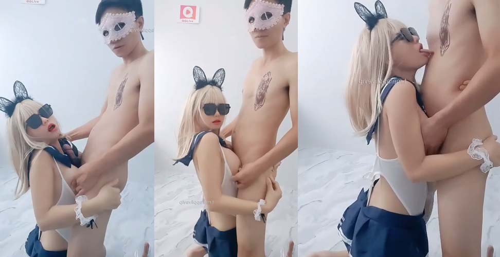 Clip cặp đôi Cosplay Live chịch ngồi ghế xoay trên QQLive