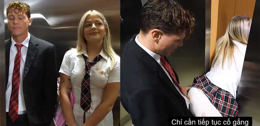 Full Clip Hot shows couple trapped in elevator and then having fucks