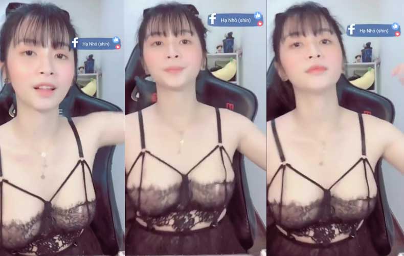 Shin Tây Hạ Nhỏ lộ ti hồng trên BIGO LIVE show body vòng 3 sexy