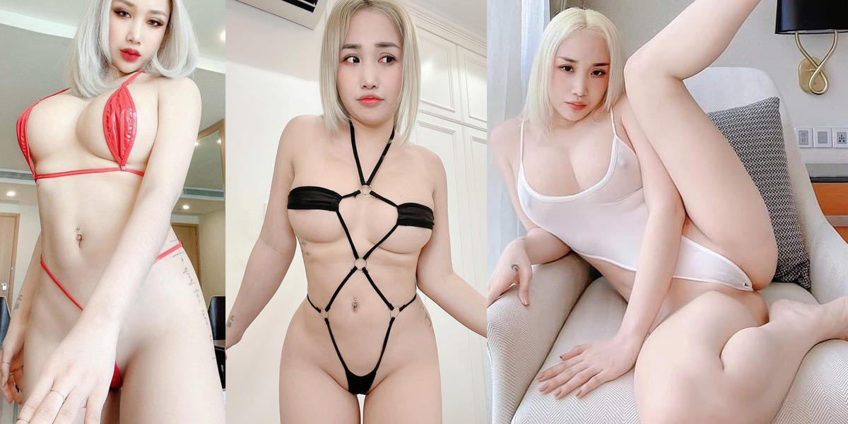 Ảnh NÓNG Dương Nguyệt Cầm mặc đồ lót sexy lọt khe lộ hàng múp Bikini lọt khe