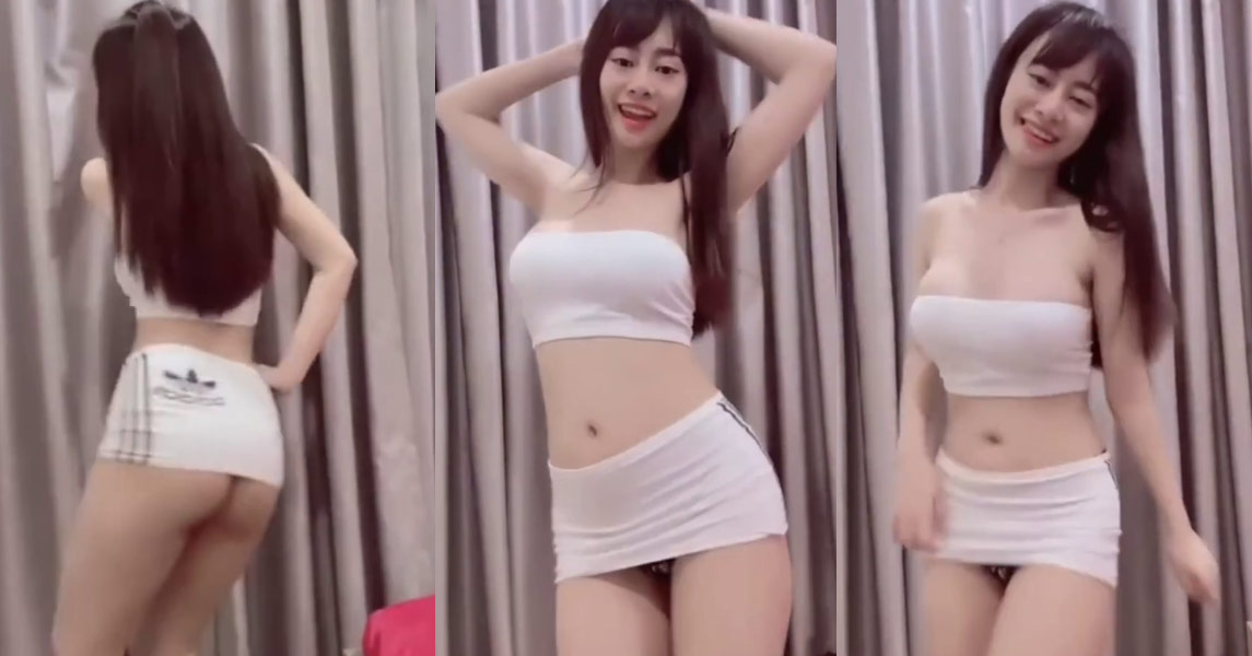 Clip Bigo Live gái xinh 18 váy ngắn nhảy sexy dance lộ bướm đen xì nhức nách
