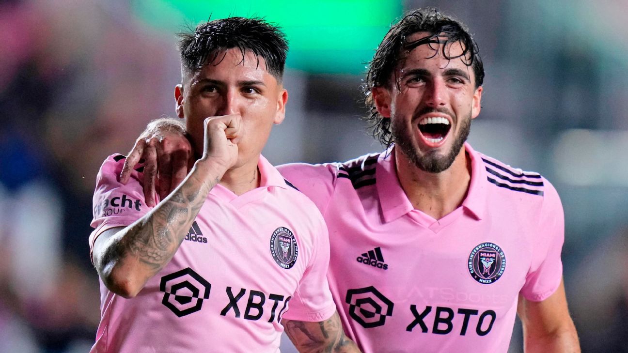 Inter Miami 3:2 Sporting Kansas (MLS) 2023.09.10 Vắng Messi Miami vẫn ngược dòng thành công