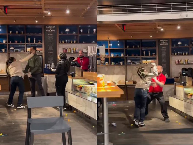 VIDEO Airport employee fights managers after she's fired: Give me my stuff