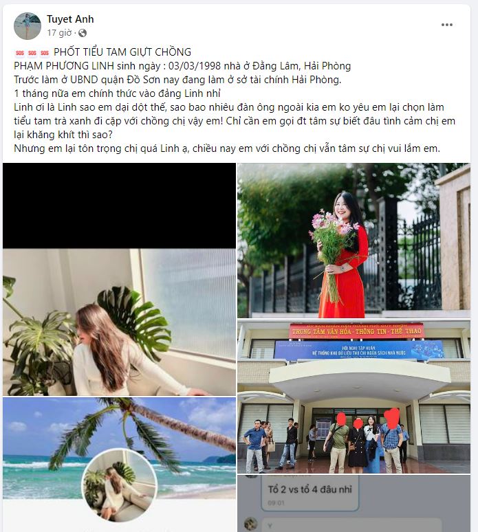 Bóc phốt tin nhắn ngoại tình như truyện sex, Chuyện sex ngoại tình, Loạt tin nhắn chồng ngoại tình với tiểu tam như chuyện sex, Bóc phốt tin nhắn ngoại tình ở Hải Phòng, Bóc phốt tiểu tam giật chồng ở Hải Phòng, Hình ảnh tin nhắn ngoại tình của tiểu tam với chồng người khác, Bóc phốt tin nhắn chát sex của tiểu tam và chồng người khác, Gái xinh ngoại tình chat sex, Tin nhắn Lòng Xào Dưa 30K NÓNG như Truyện Sex, Tin nhắn ngoại tình như truyện sex của tiểu tam, Nội dung tin nhắn Lòng Xào Dưa 30K, Lòng Xào Dưa 30K chê vợ của tình nhân lười xôn xao Facebook, Chân dung cô gái bán xăng ngoại tình, Cô bán xăng ngoại tình, Nhân viên sở tài chính ngoại tình, Nhân viên sở tài chính ở Hải Phòng ngoại tình, Cô gái làm ở sở tài chính ở Hải Phòng ngoại tình, Facebook em Phạm Phương Linh, Facebook Linh Phạm Hải Phòng, Phạm Phương Linh 98 Hải Phòng